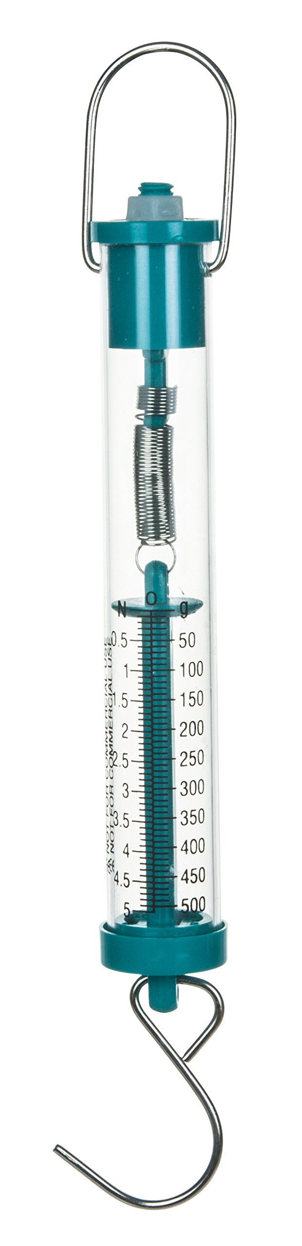 Eisco Labs Newton Force Dynamometer Spring Scale - 5N / 500gm Max Capacity | Dual Scale Labeled | Mounting Ring | Mass Hook on Bottom | 0.1N / 10gm Resolution | Measure Force Tool