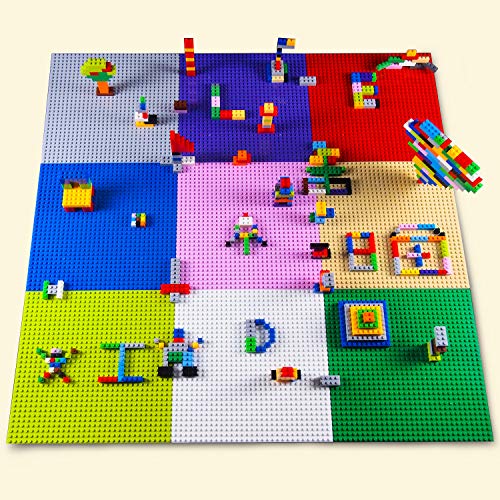 EKIND 4 PCS Classic Building Base Block Plate 10" x 10" Compatible for