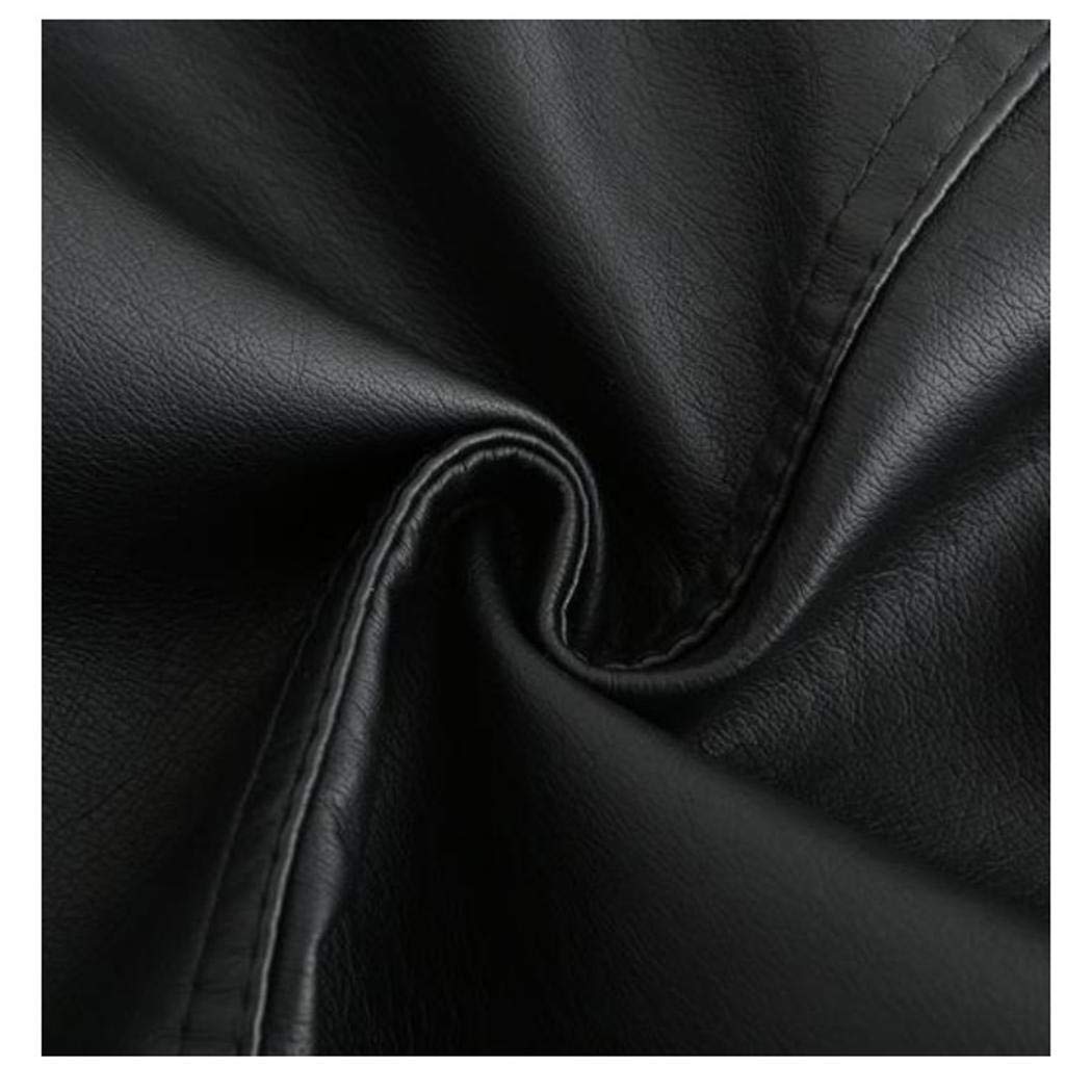 fnemo Nueva Chaqueta de Cuero sintético con Cuello Alto para Mujer Chaquetas