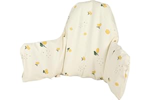 HALAA VAUVA High Chair Cushion with Cover Pad for IKEA Antilop Babies Toddlers Inflatable & Reversible Built-in Inflatable Cushion Lemon White
