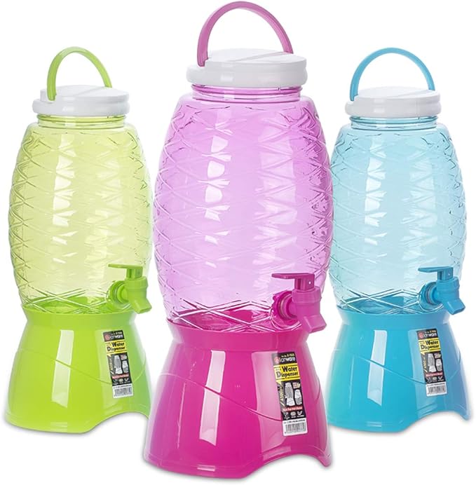 Elianware 4.5L Pink BPA Free Plastic Water Drink Beverage Dispenser Jar