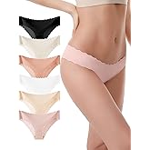 MAX LOVIN 6-Pack Seamless Underwear for Women – Cheeky No Show Bikini Panties with Cotton Gusset, Low-Rise Wave Edge (S-XL)