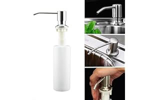 KAKALOTE Built in Soap Dispenser for Kitchen Sink, Counter soap Dispenser Refill Countertop Soap Dispenser Pump Lotion Dispenser for Kitchen Sink(Silver+White)
