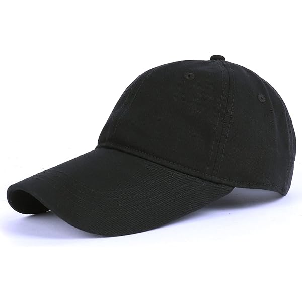 DongKing 5 Panels Baseball Cap Classic Flat Bill Hat Cotton