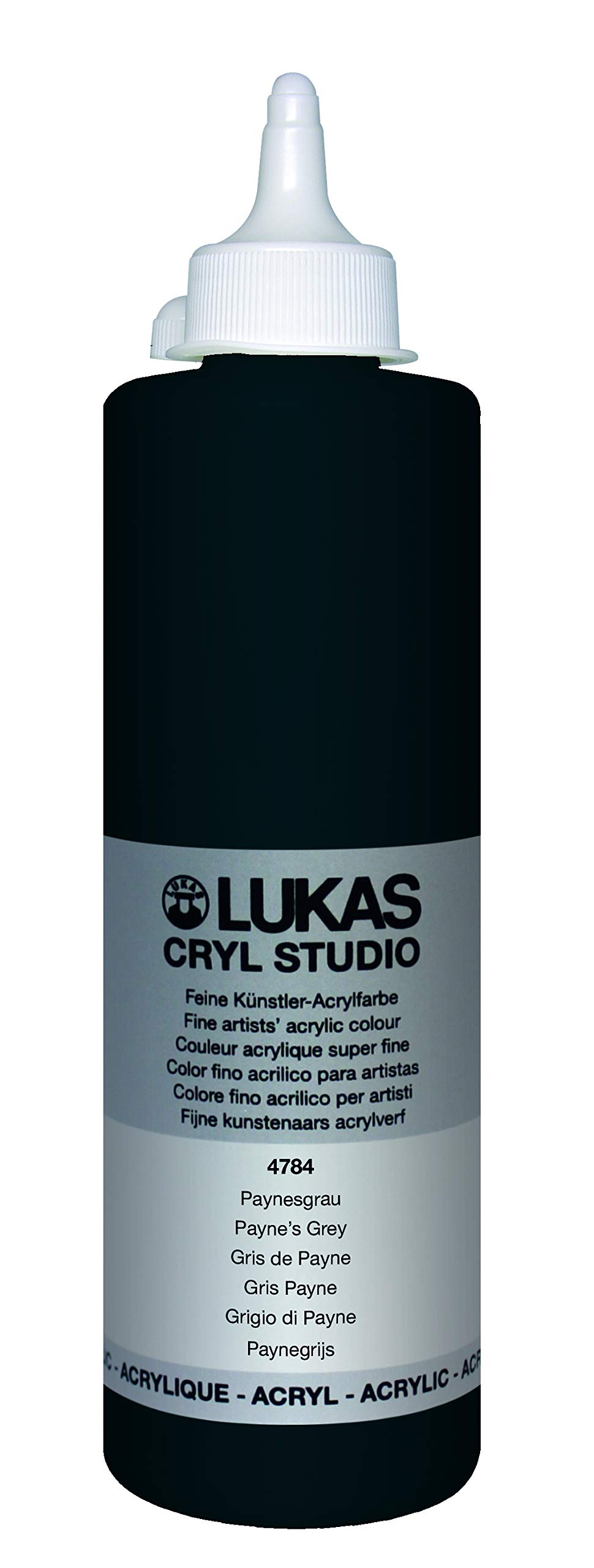 LUKAS Cryl Studio 500ml Premium Quality Acrylic Paint, Paynes Grey