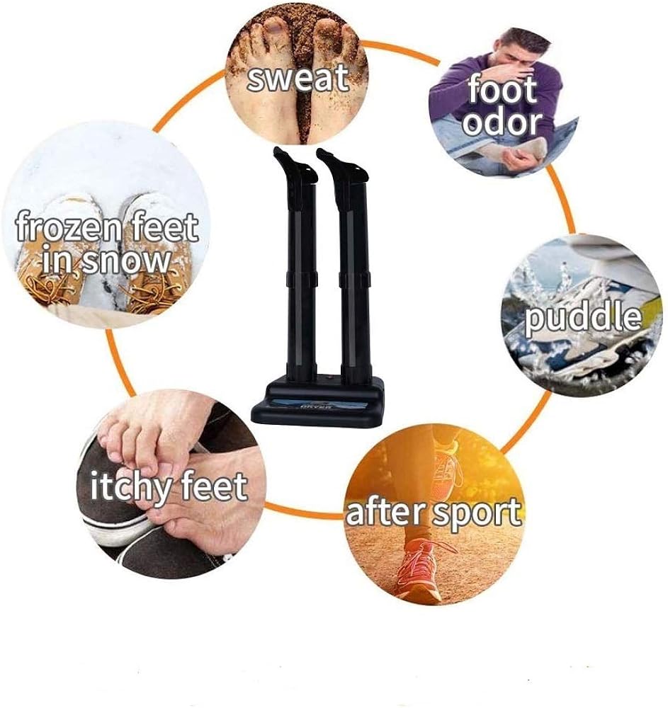 Boot Dryer&Warmer-Electric Shoe Dryer,With ON/OFF Button,Noiseless,Constant Temprature W/Heat Blower for shoes,Boots,Gloves,Socks,BLACK: Shoes