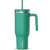 Hydrapeak Voyager 40 Oz Stainless Steel Tumbler with Handle, Insulated Water Bottle With Straw & Lid, Cupholder Friendly Reusable Travel Mug (Kelly Green)