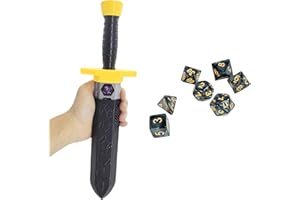 XJPONGC Dagger Dice Holder Box Dice Tower RPG Tabletop Roleplaying Game Jail D&D (Random 7PCS D20 Dice Set Included) Black&Gold