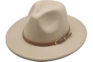 WILLHEOY Kids Fedora Hat Classic Wide Brim Fedora Hat for Boys Girls Felt Hat Panama Hat with Belt Buckle