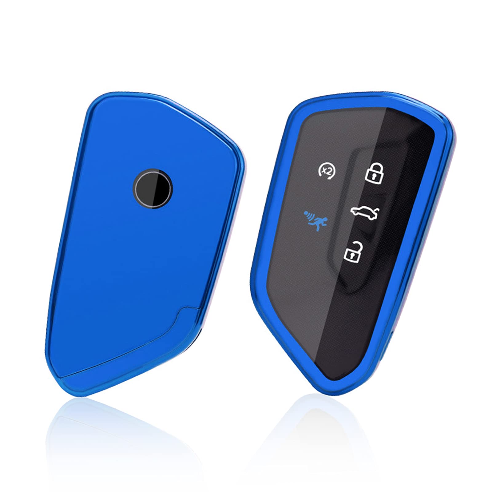 GAFAT Key Cover for 2020-2026 Golf 8 8.5 Tiguan 3/Seat Leon 4 Ateca/Formentor Terramar Tavascan Born/Octavia 4 Kodiaq ii Enyaq Elroq/ID3 ID4 ID7 Passαt B9 Multivan T7, TPU Silicone Key Case (Blue)