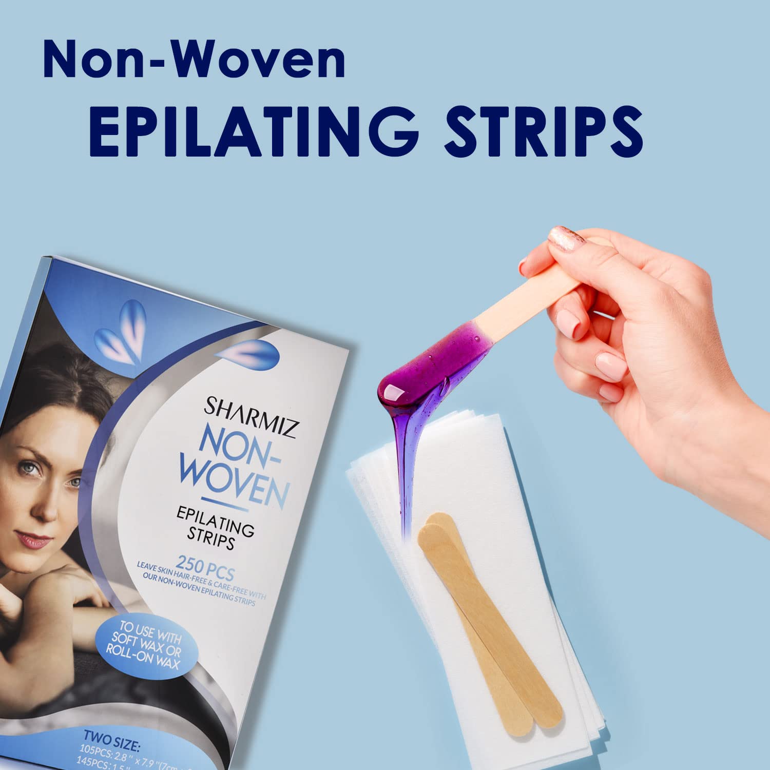 Wax Strips 250 Pieces, Body and Facial Waxing Strips for Hair Removal, Waxing for Face and Body