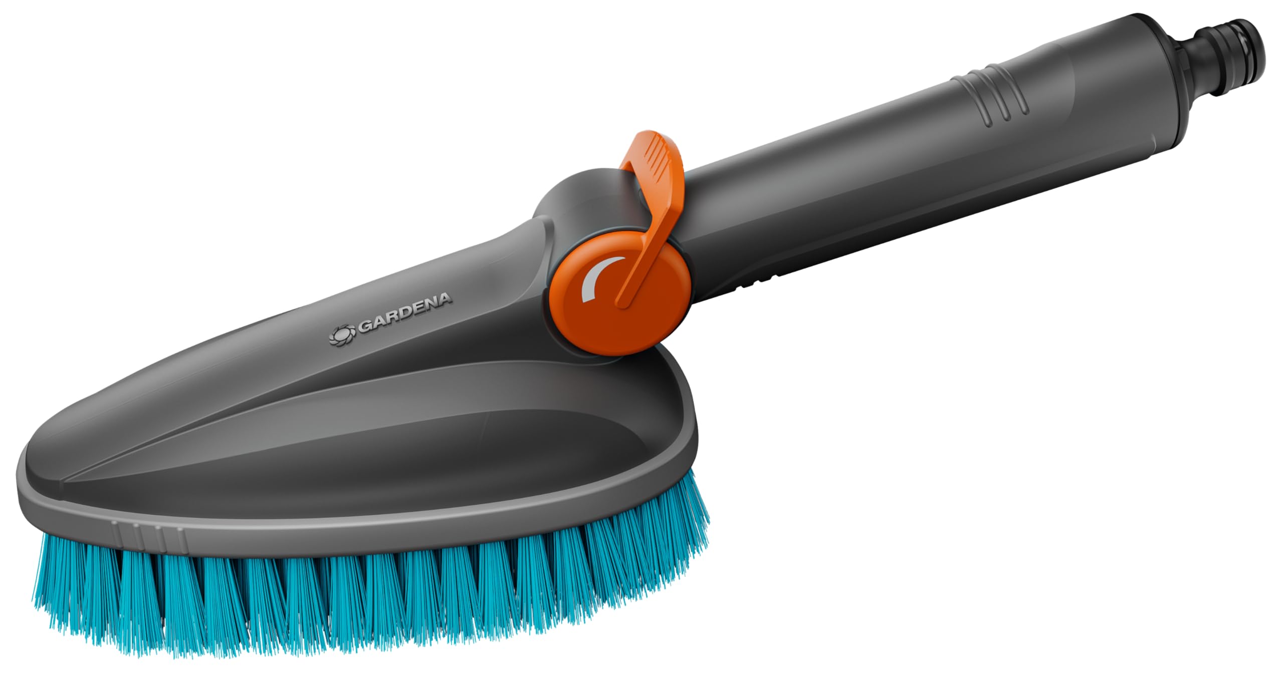 Gardena Cleansystem Hand-Held Brush M hard: Scrubber with hose connection, for smaller, non-sensitive surfaces. Practical one-handed operation, with water-flow regulation (18846-20)