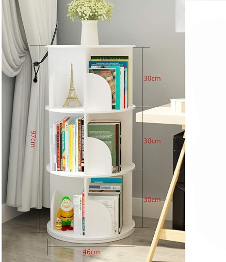 Amazon 2 層 本棚 Diy 360 回転 ブックシェルフ 簡単 学生 ランディングラック 用 本 写真 鉢植え 単純な分解 ホワイト E 46x97cm 18 1x38 2inch 本棚 オンライン通販