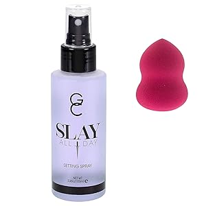 GC Make Up Setting Spray - Gerard Cosmetics Slay All Day Lavender - OIL CONTROL Spray - 3.38oz (100ml) Comes With 1 Lianna Beauty Blender