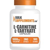 BulkSupplements.com L-Carnitine L-Tartrate Capsules - Carnitine Supplement, L Carnitine 1000mg Capsules - L-Carnitine Tartrate, Gluten Free - 2 Capsules per Serving, 360 Capsules (Pack of 1)