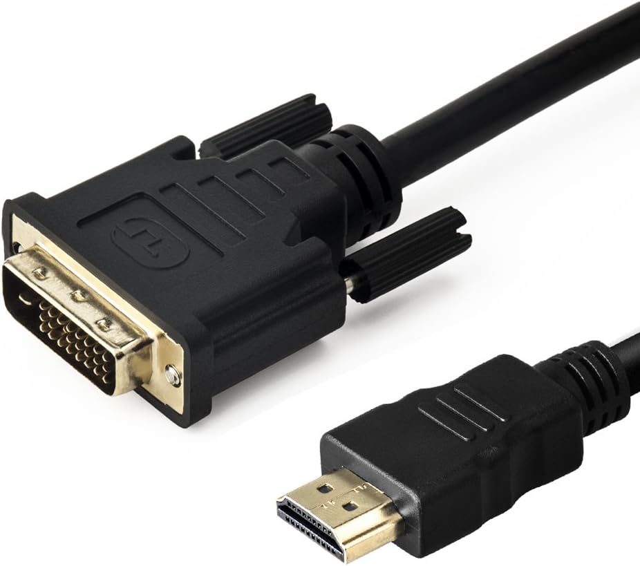 HDMI to DVI-D Cable, LineYDI Bi-Directional HDMI Male to DVI(24+1) Male Cable with Gold Plated High Resolution (3 m / 9.8feet)
