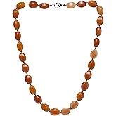 VN Jewelry Women's Handmade Natural Gemstone Beaded Necklace, Statement 10x14mm Beaded Necklace for Women Girls - Gift Boxed Ideal Gift for Her