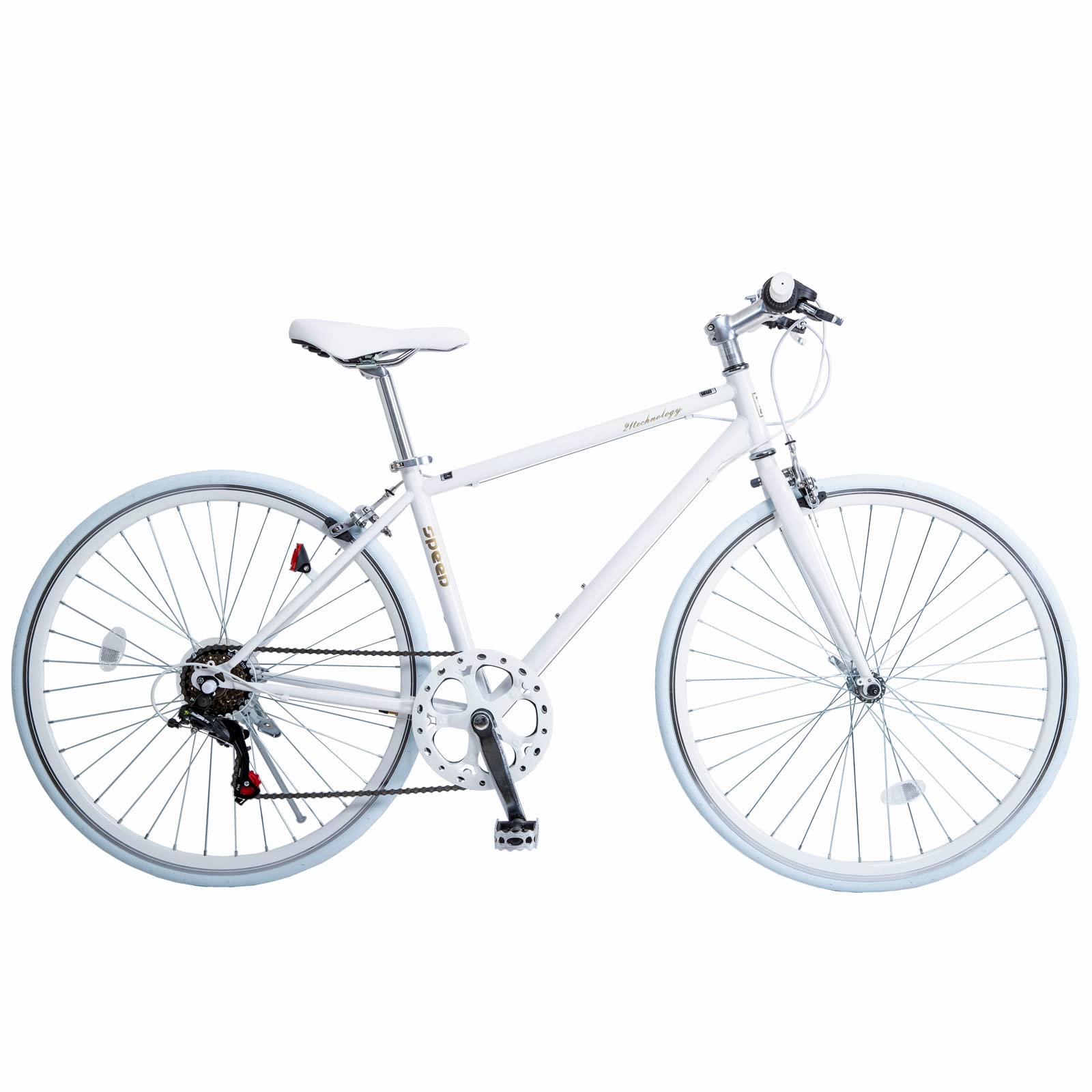 21Technology 自転車 クロスバイク CL266 ホワイト 700x28cタイヤ シマノ製6段変速ギヤ レボシフター フラットハンドルバー 前後キャリパーブレーキ商品画像