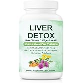 Nutrapure Liver Detox Capsules, Nutrapure 20-in-1 Liver Detox Supplement with Milk Thistle, Dandelion Root, Turmeric, Artichoke Leaf for Liver Cleanse & Digestion Aid Health - 60 Capsules (1)