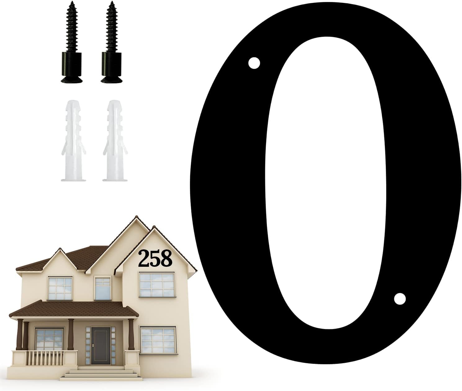 Address Signs - 10.6 Inch Large House Numbers, Modern Floating for Outside Large Metal House Numbers Black Coated Rust-Proof Home Address Numbers Plaques Metal Numbers (0)