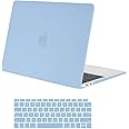 MOSISO Compatible with MacBook Air 13 inch Case 2022 2021 2020 2019 2018 Release A2337 M1 A2179 A1932 Touch ID, Plastic Hard Shell Cover&Keyboard Cover for MacBook Air 13.3 inch Case, Airy Blue