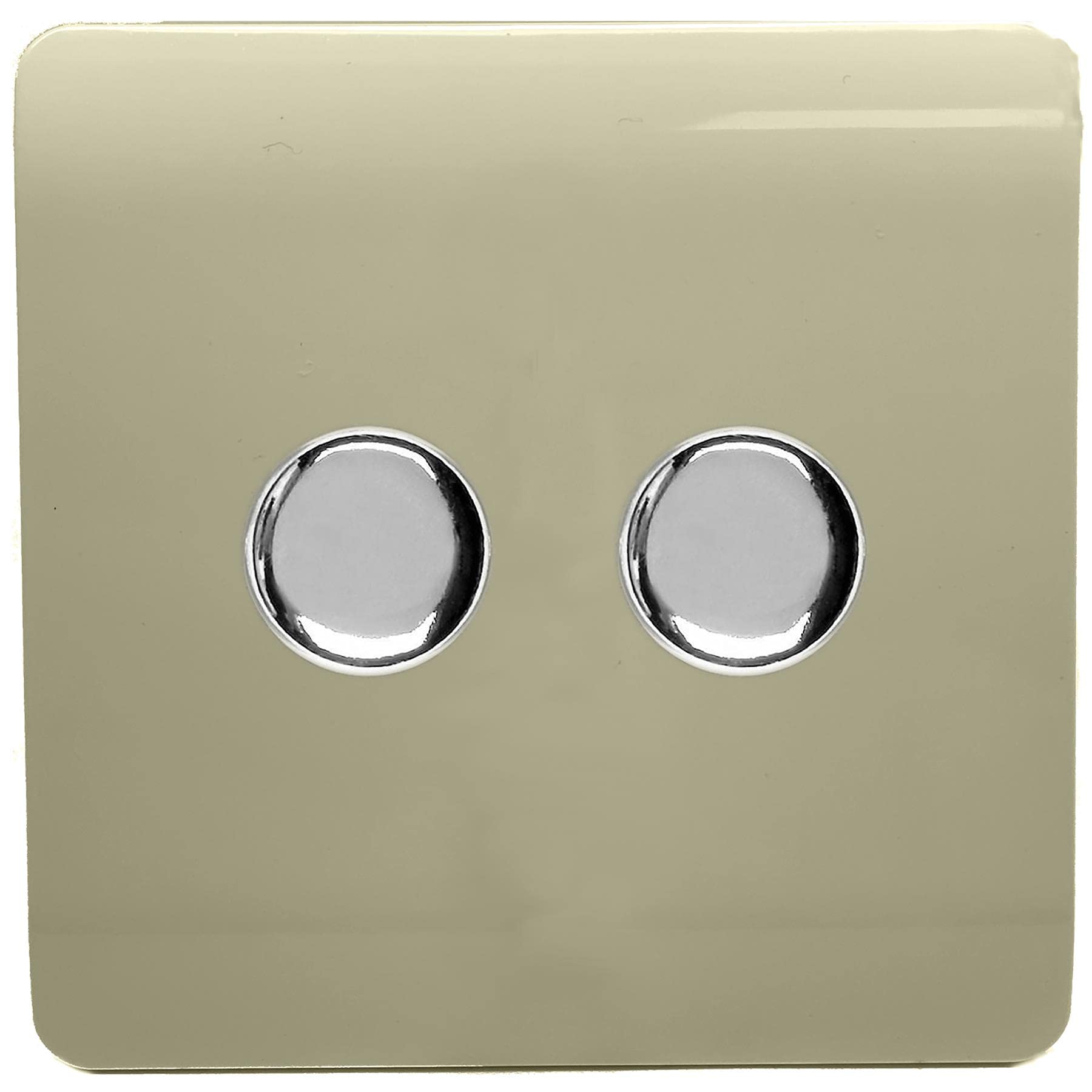 Trendi Artistic Modern Glossy Tactile 2 Gang 2 Way 120w LED Dimmer switch Gold