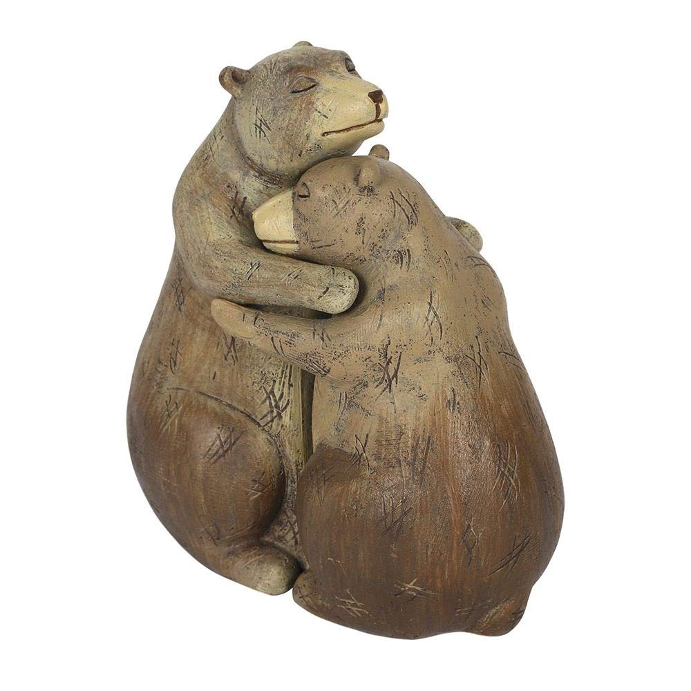 Charming Brown Bear Hug Couple Ornament - 12 x 11 Centimetres - Showcase Love & Embrace Design