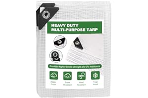 ZSLTLDU 18 Mil Greenhouse Cover, 14x18 FT Clear Heavy Duty Greenhouse Tarp, UV Resistant Waterproof Green House Plastic Covering with Grommets for Garden, Farms, Nursery