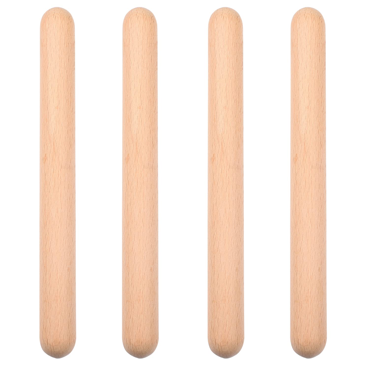 NAUZE 2 Pairs Wooden Music Percussion Sticks Natural Hardwood Music Lummi Sticks Classical Percussion Instrument