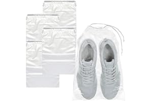 PUREVACY Clear Drawstring Bag, 10 x 14 Inches. 50 Pack Clear Plastic Drawstring Bags. 2 Mil Double Drawstring Clear Plastic Bags. Waterproof Clear Drawstring Bags for Goodies, Travel Essentials
