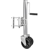 MaxxHaul 70149 Trailer Jack with 11-1/2" Lift, Swing-Back Design, Side Wind Handle &amp; Dual 6" Wheels &ndash; 1500 lbs Capacity, Bolt-On for Utility &amp; Boat Trailers
