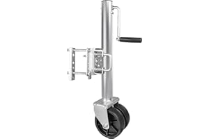 MaxxHaul 70149 Trailer Jack with 11-1/2" Lift, Swing-Back Design, Side Wind Handle & Dual 6" Wheels – 1500 lbs Capacity, Bolt-On for Utility & Boat Trailers