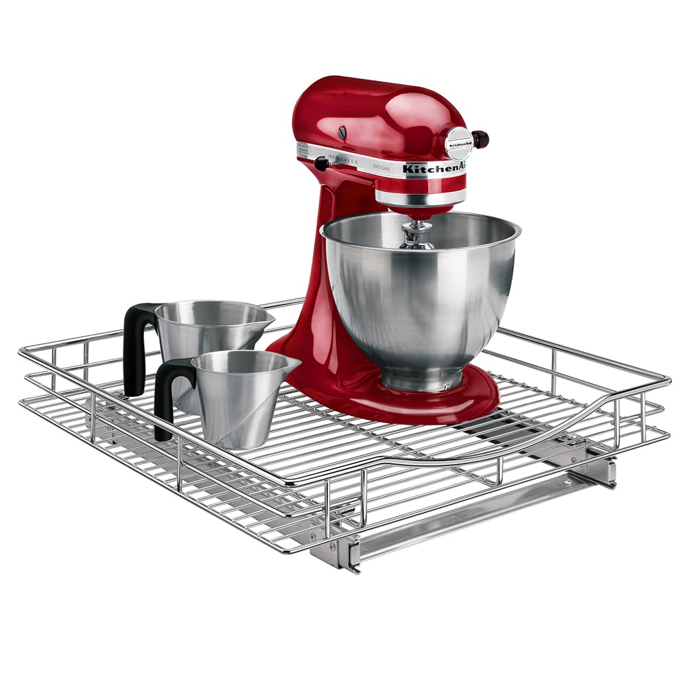 Photo 1 of LYNK PROFESSIONAL® Pull Out Cabinet Organizer, 20" x 21" Slide Out Drawers for Kitchen Cabinets - Sliding Pull-Out Pantry Shelves – Home Shelf Organizers - Lifetime Ltd. Warranty, Chrome