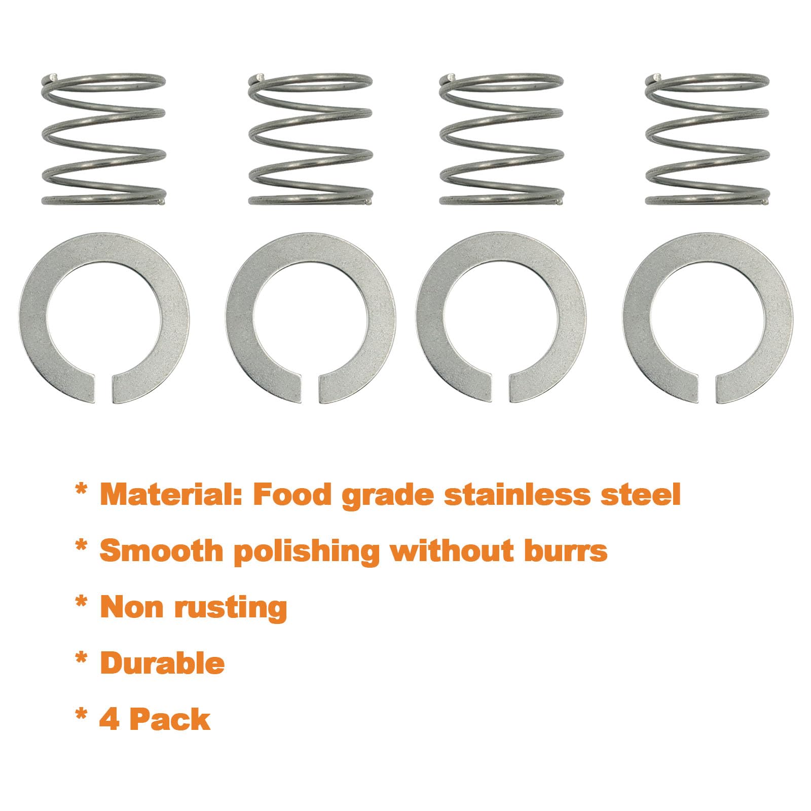 Spring and Washer Kit Fit for Kitchenaid Mixer, Quick Install Replacement Accessories and Upgrade Parts, 4 Packs