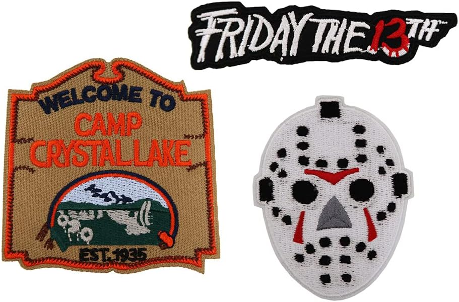 Mixed Media - Camp Crystal lake Horror Friday The 13th Embroidered Iron On Patches Halloween Costume DIY