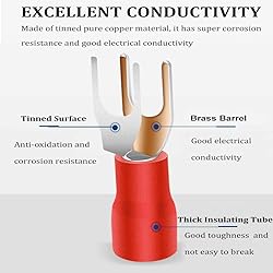 Teansic 500 Pcs Insulated Fork Spade Wire Connector