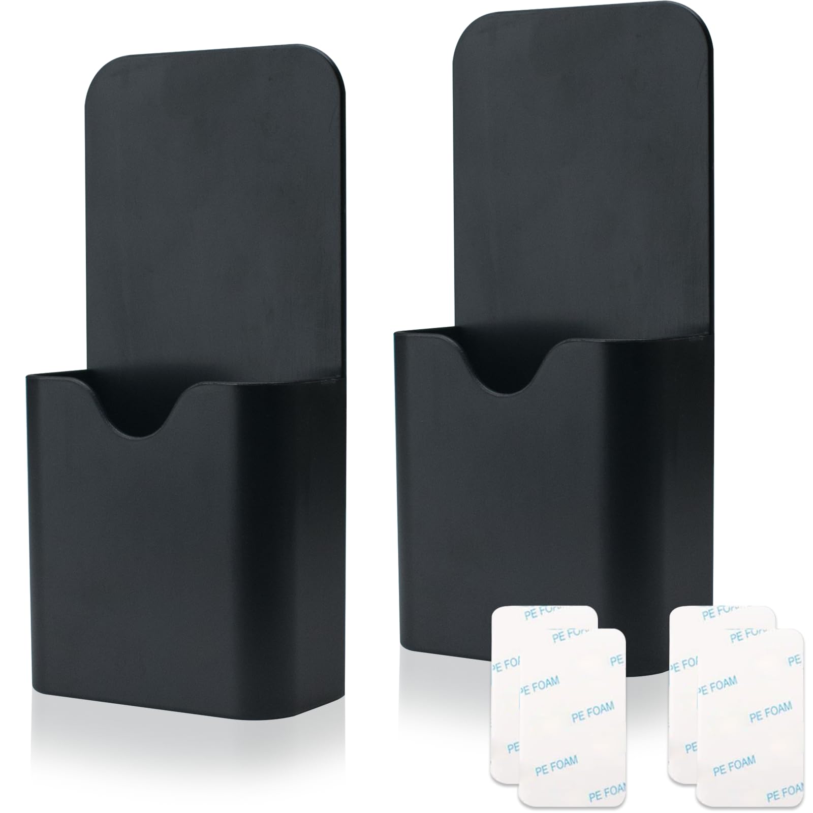 WAAYANG 2 Pcs Magnetic Marker Holder Wall Mount Marker Holder Caddy Magnetic Pencil Holder For Dry Erase Whiteboard, Fridge, Home Office School(Black