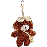Fuqimanman2020 Cute Bear Plush Stuffed Keychain, Charm Dress Bear Keychain, Decoration Accessories For Backpack Bag Purse