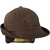 Drake Waterfowl Waxed Canvas Jones Hunting Camping Insulated Waxed Cotton Canvas Hat with Fold-Down Ear Flaps, Brown