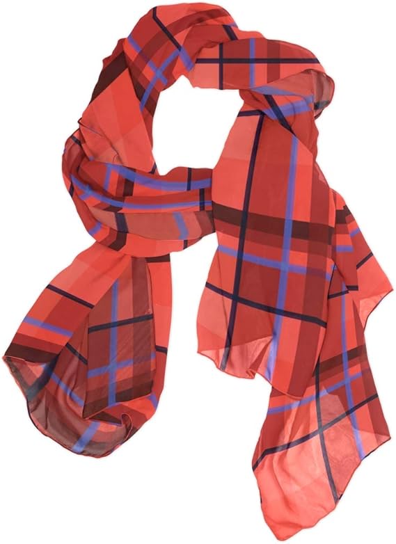 Amazon Vawa スカーフ レディース おしゃれ 赤 チェック柄 大判 シルク ストール 春夏 Uvカット 薄手 結婚式 冷房対策 スカーフ 通販