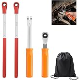 ElaraBerry 4 Pcs Automatic Slack Adjuster Release Tool Set, Orange | Includes 7/16", 9/16", 5/16", Double Square Ratcheting Wrench and Fork, End Release Tool, for Air Brake System Adjustment