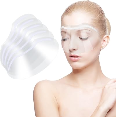 DIUJHUUY 50 Pcs Clear Face Visors PET Transparent Shower Eye Protector Shields