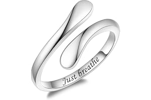 Fookduoduo 925 Sterling Silver Ring Inspirational Jewelry adjustable Wrap Open Rings for Women