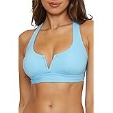 BECCA Womens Color Code V-Cut Bikini Top, Adjustable, Tie Back, Swimwear Separates for Women