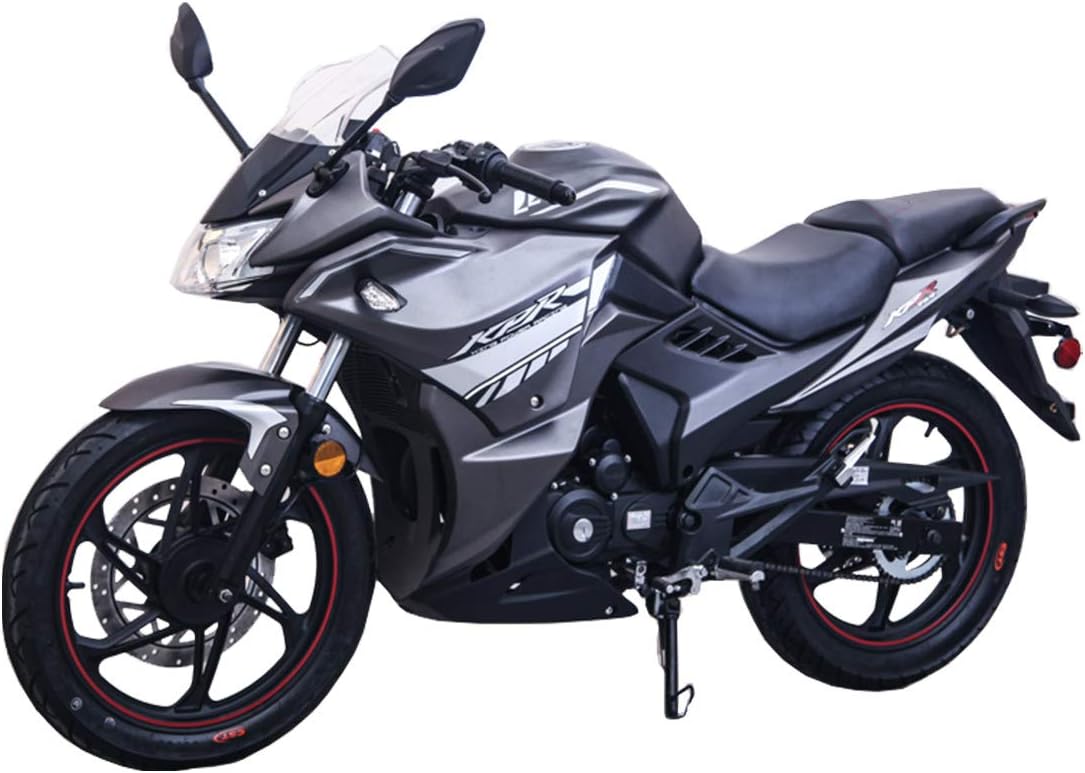 X-PRO Lifan 200cc Adult Motorcycle Gas Motorcycle Street Motorcycle Moped Scooter KPR 200(2018) Fuel Injection Fully Assembled(Black/Silver)