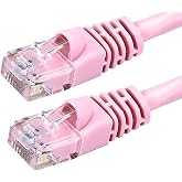 Monoprice 135535 Cat6 Ethernet Patch Cable - 7 Feet - Pink, Snagless RJ45, Stranded, 550MHz, Utp, Pure Bare Copper Wire, 24AWG