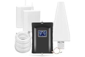 AMSIGNALBARS Cell Phone Booster for Home & Multi-Room, Cell Phone Signal Booster with 2 Indoor Panel Antennas for Band 66/2/4/5/12/17/13/25,Up to 8000 Sq.Ft,Boost 4G 5G LTE Data for All U.S. Carriers, FCC Approved