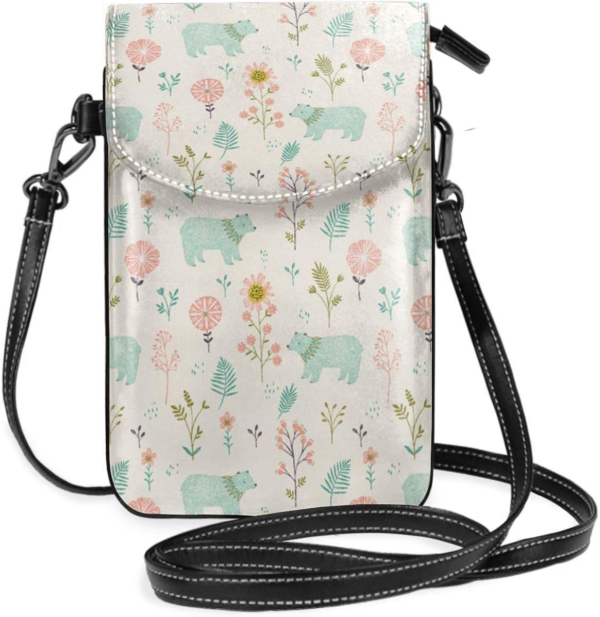 LEPO'S Handy-Umhängetasche Tasche Handtasche Gartenbären Crossbody Smartphone Geldbörse