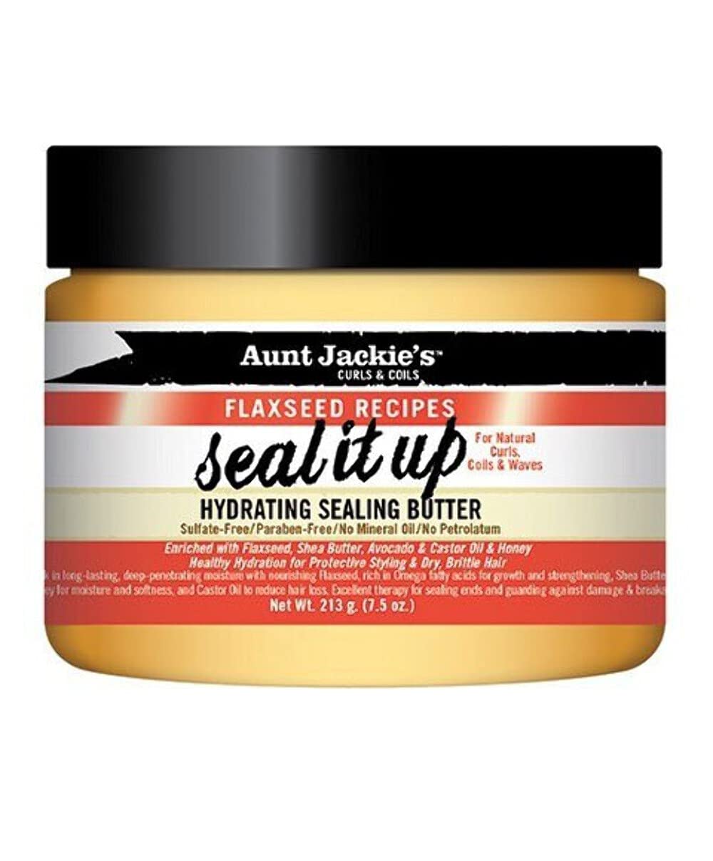 Aunt Jackie's Flaxseed Recipes Seal It Up Hydrating Sealing Butter, Hair Conditioner Butter, 15 Fluid Ounces