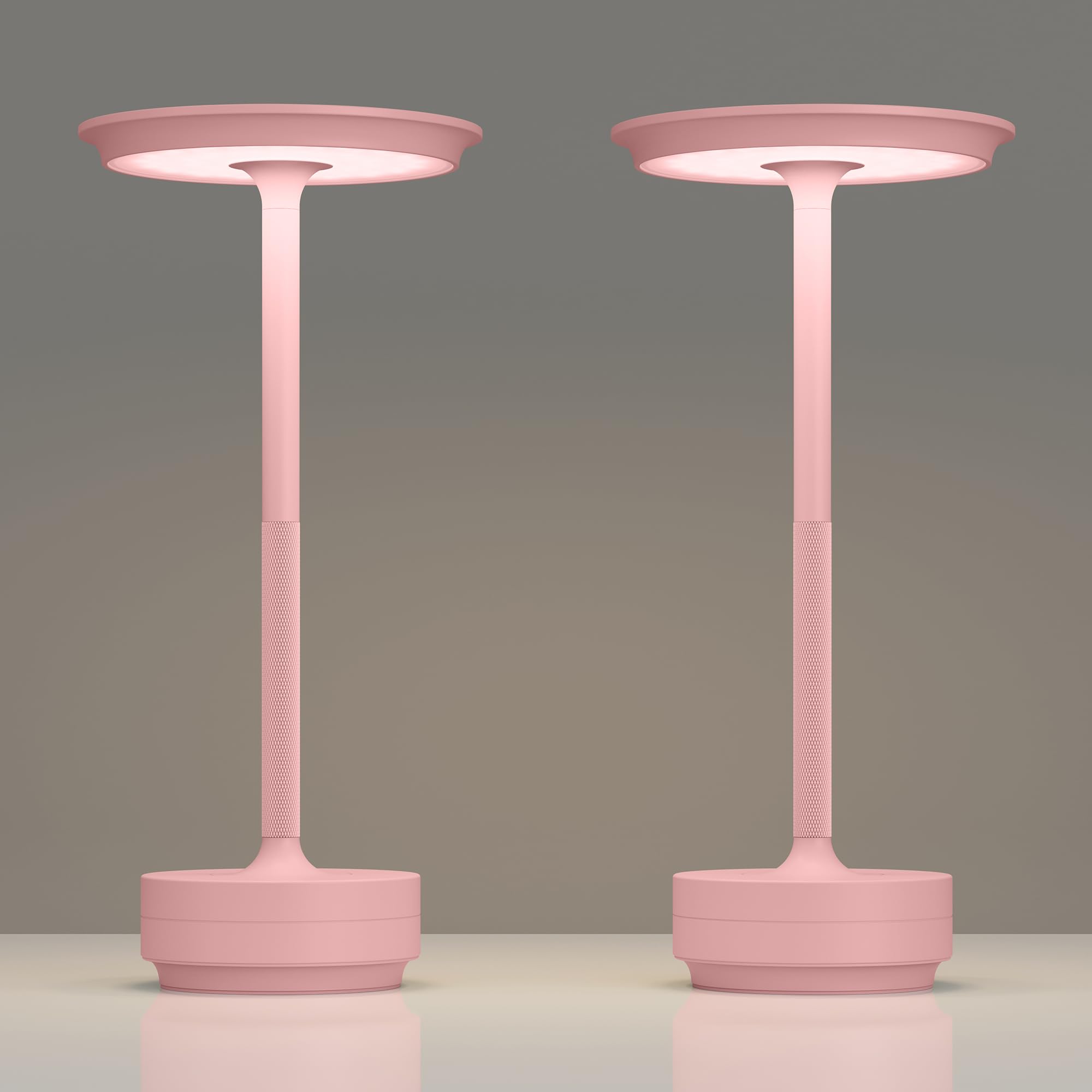TBBGA 2 Pack Rechargeable Cordless Table Lamps, Portable 5000mAh Outdoor Table Light, 3 Color Stepless Dimming LED Table Lamp with Memory Function, for Home/Dinner/Patio/Restaurant.(Pink) Image